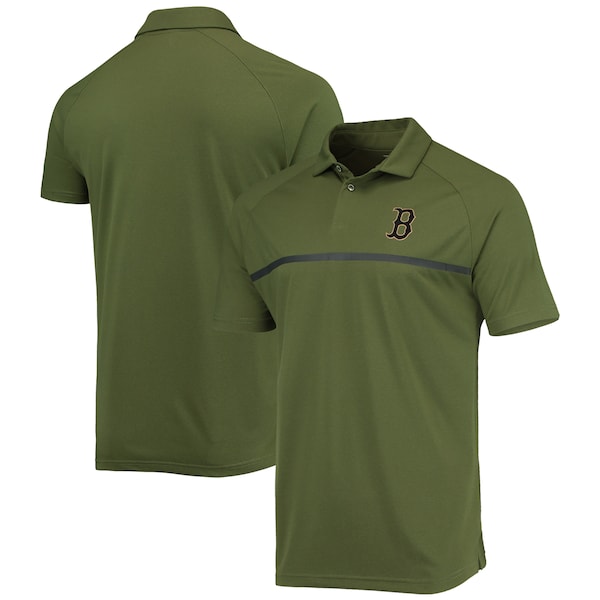 Men's Boston Red Sox Levelwear Olive Delta Sector Raglan Polo