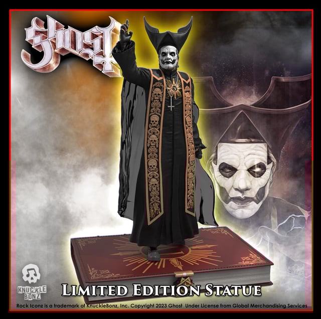 Ghost Papa Emeritus IV Black Robes KnuckleBonz Statue