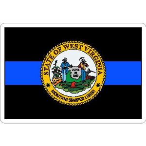 Thin Blue Line West Virginia State Seal - Vinyl Sticker