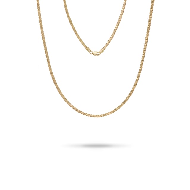 22" 2.5mm Hollow Franco Chain in Gold