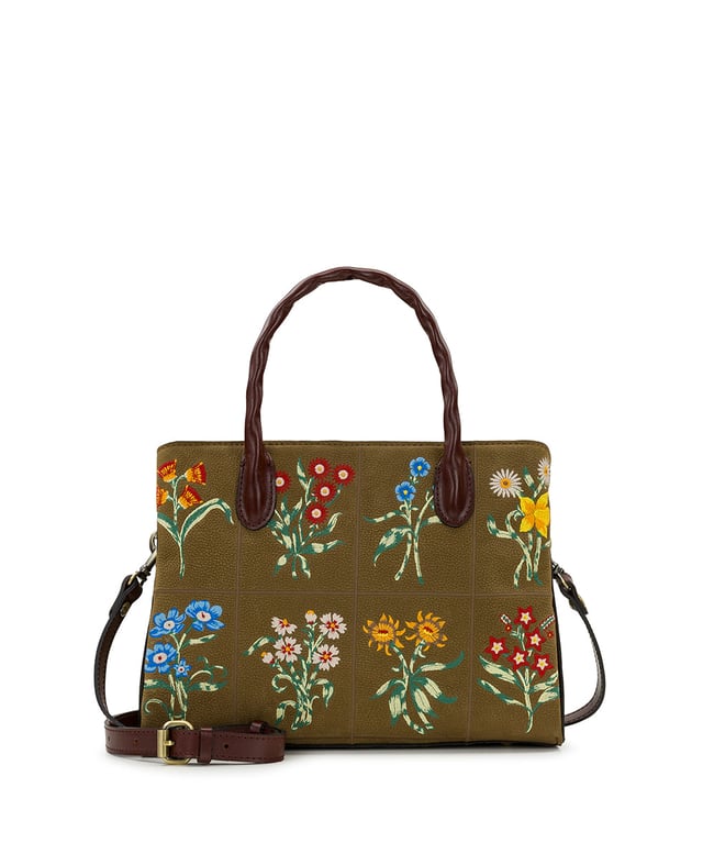 Genovese Satchel - Tuscan Fields Embroidery