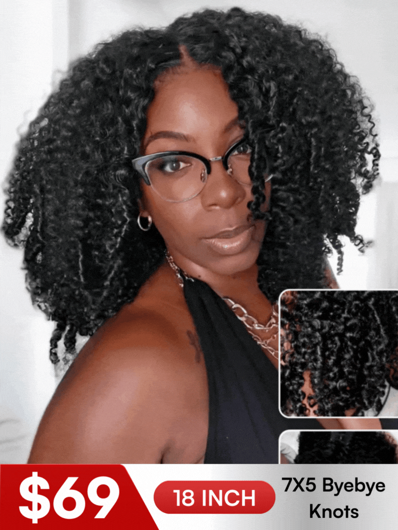 
    Low to $65| Kie's Same Pick Natural Black Kinky Curly Lace Wig
