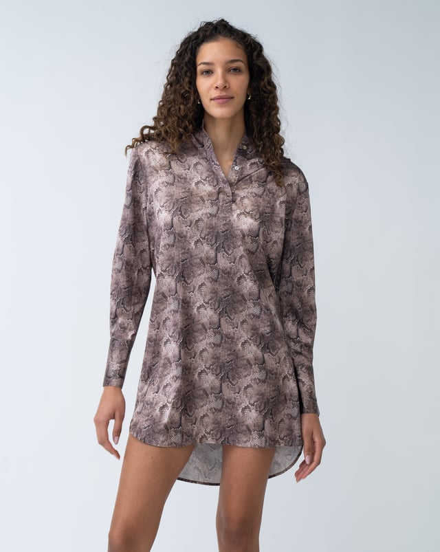 Final Sale - Snake Print Mini Shirtdress