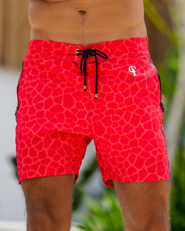 Mirage Swim Trunks - Red - 5"