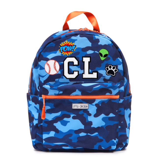 Customizable Backpack - Blue Camouflage With Patches