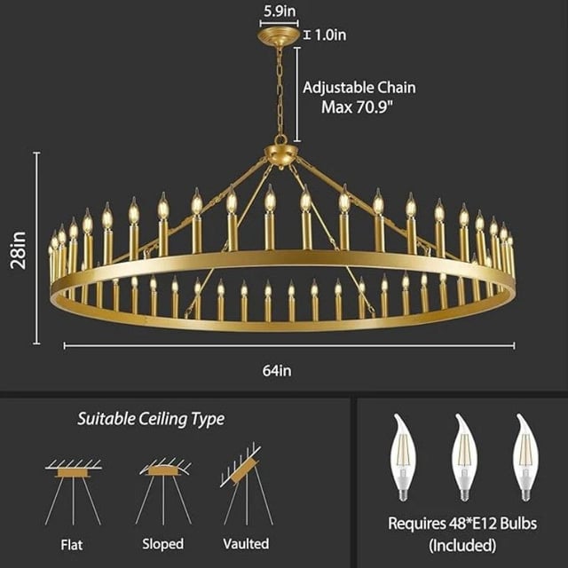 Wagon Wheel Candle Chandelier