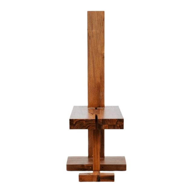 Brutalist Damla Primitive Teak Side Chair - Rental Price/Week