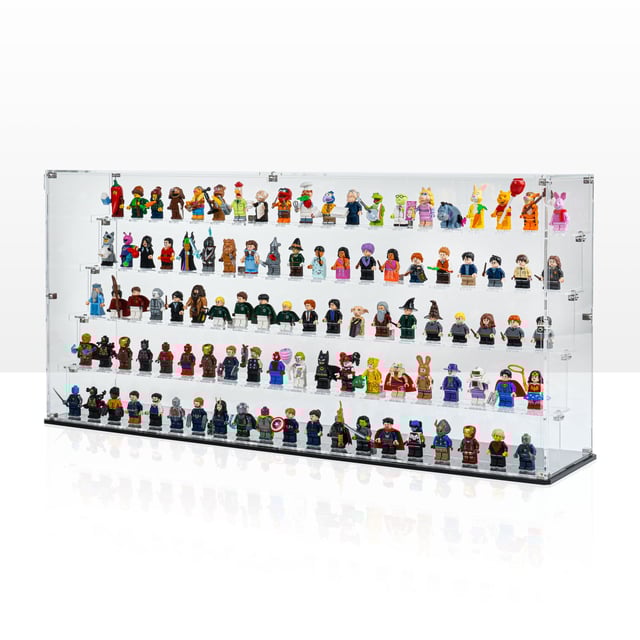 Display Case with Podiums for LEGO® Minifigures