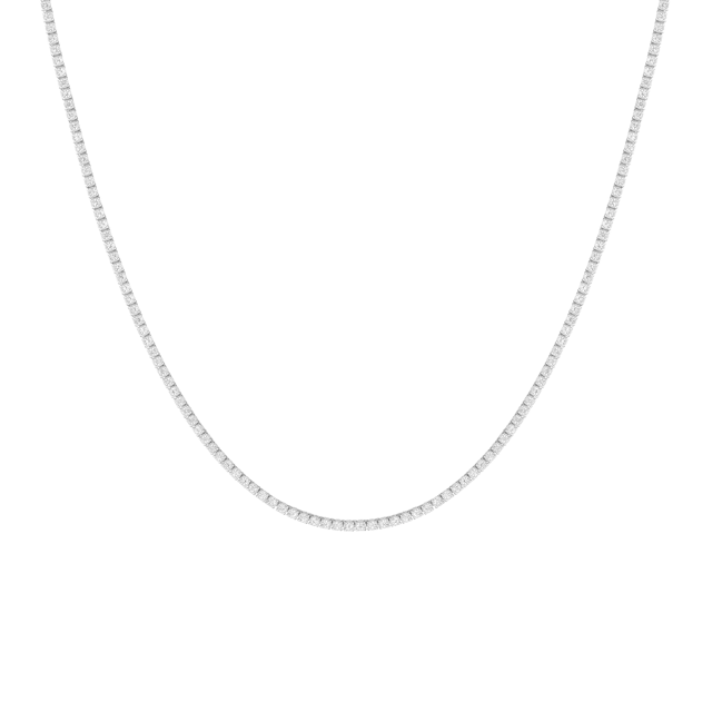 Petite Lab Grown White Sapphire Tennis Necklace
