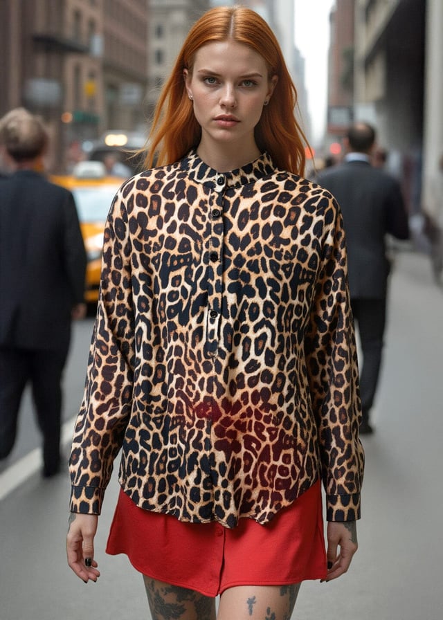 Leopard Print Button Up Blouse