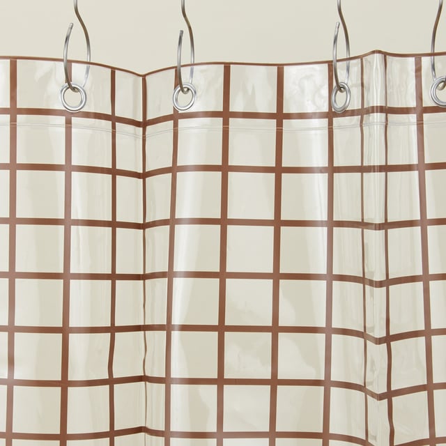 Sun Grid Shower Curtain - Chocolate
