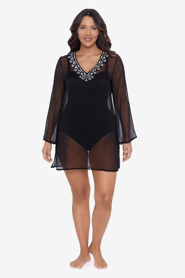 Scoopback Highneck Tank Long Torso One Piece Swimsuit Night Seas