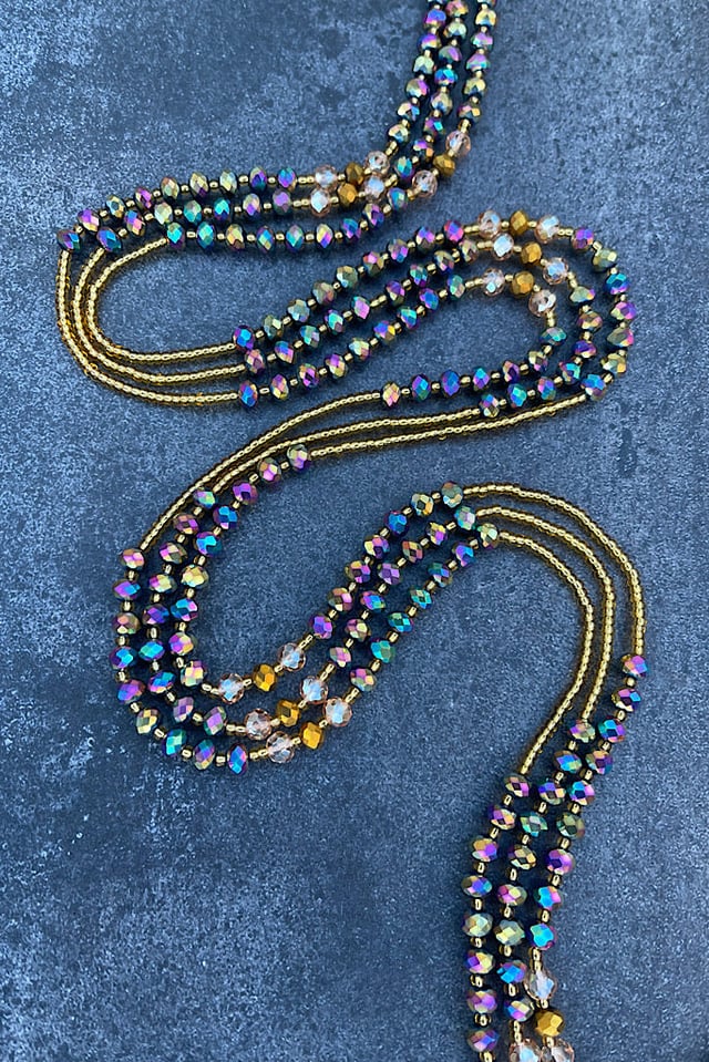 Crystal Allure Tie On Waist Beads