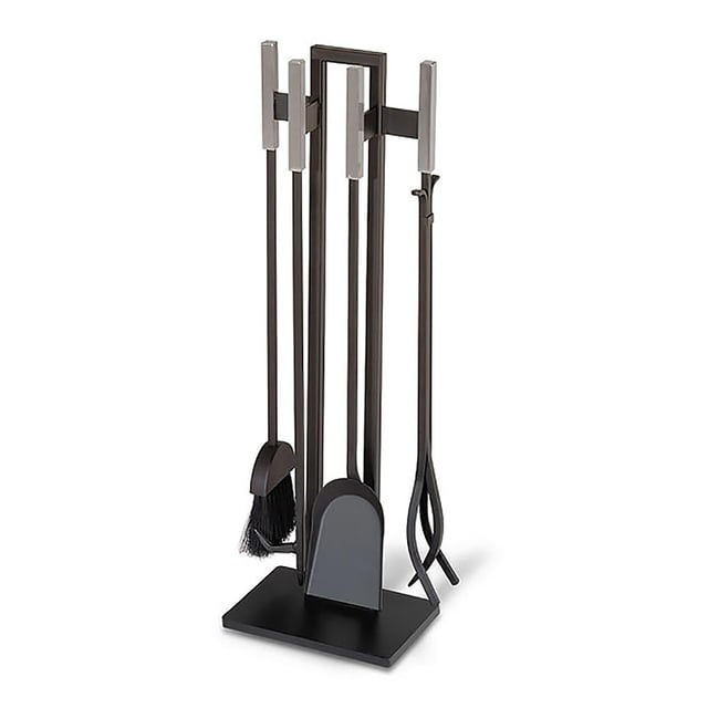 5 Piece Modern Matte Black Fireplace Tool Set