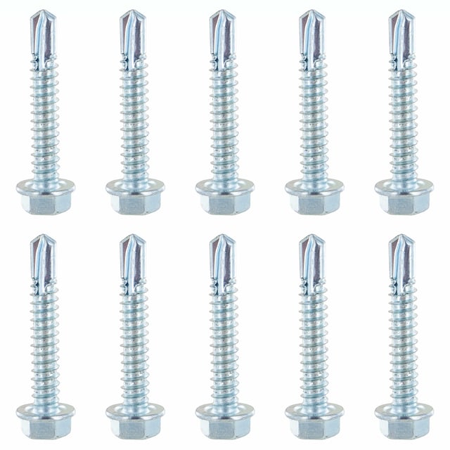 #14 1-1/2" E-Track Hex Screws w/ Self Drilling Tip (10 pk)
