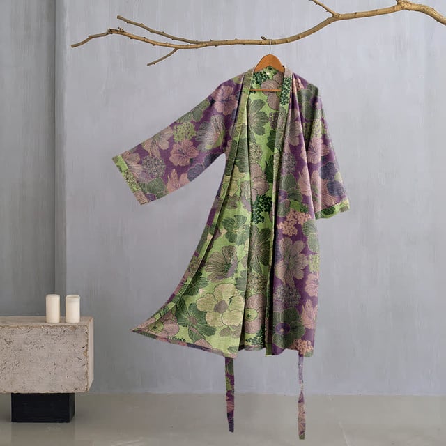Peach Blossom Cotton Gauze Kimono Robe