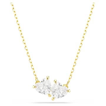 Mesmera Attract necklace, Heart, White, Gold-tone plated