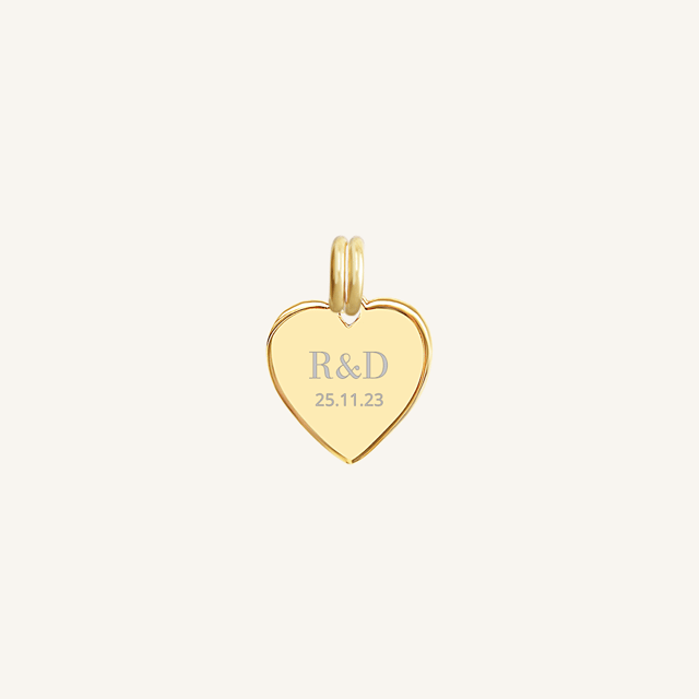 Etch Behold Heart Charm