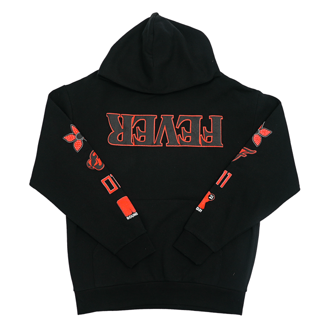 Adult Indiana Fever Stranger Things Parallel Hooded Sweatshirt in Black by Round21