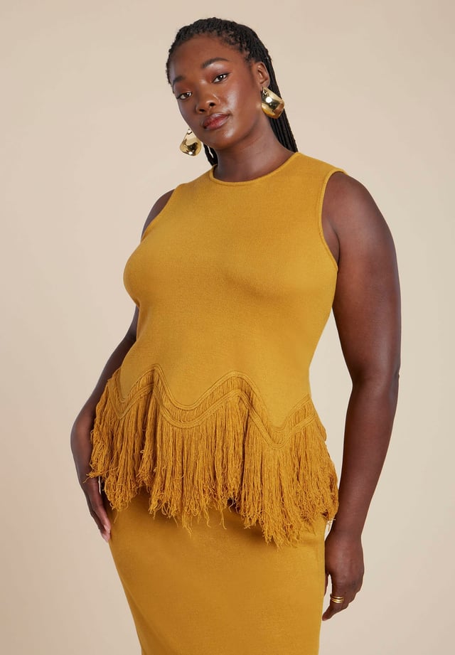 Fringe Hem Sweater Top