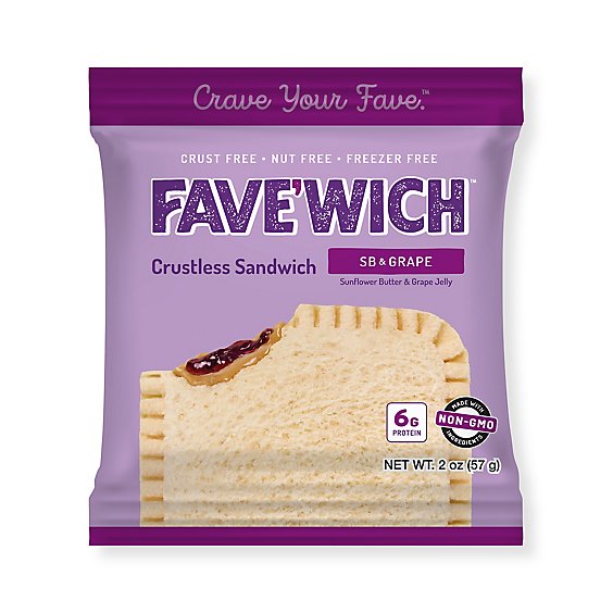 Fave'wich Crustless Sandwich Sb & Grape - 2 OZ