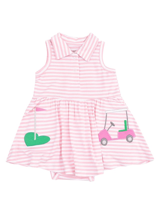 Polo Collar Bodysuit Dress, Golf Applique