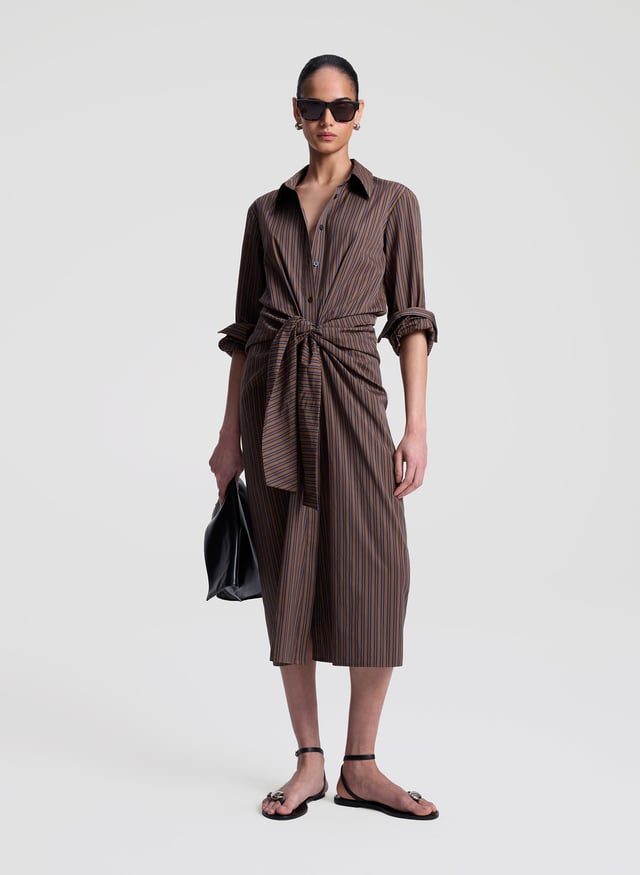 Mila Striped Cotton Midi Shirtdress