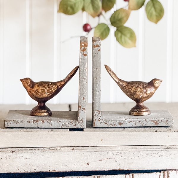 Vintage Iron Songbird Bookends
