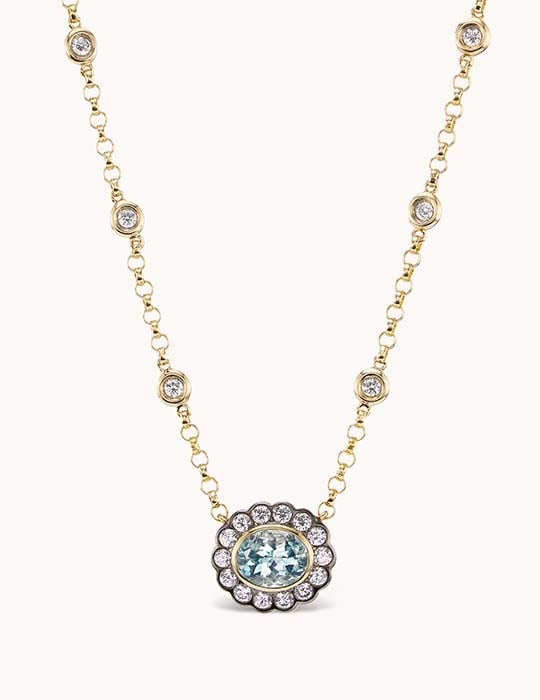 Single Alexandra Necklace Aquamarine