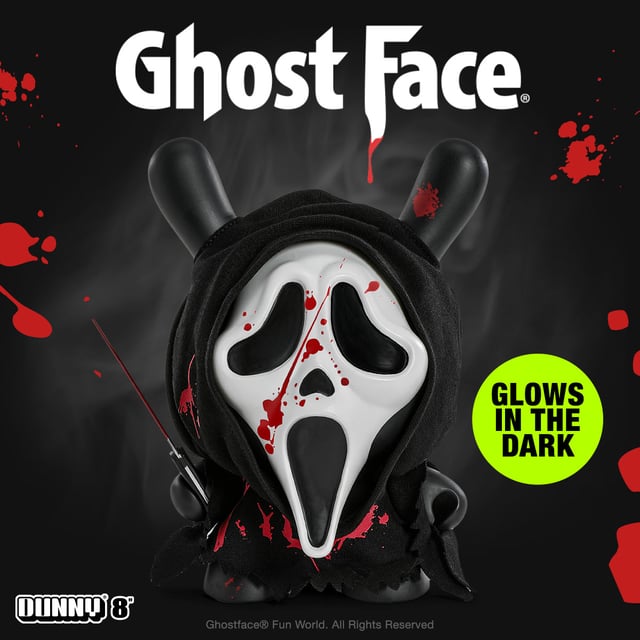 Ghost Face 8" Dunny Glow-in-the-Dark Vinyl Art Figure - Bloody Edition (PRE-ORDER)