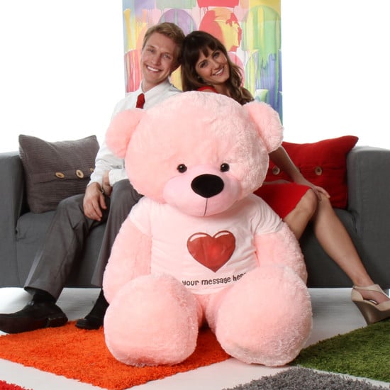 6ft life size huge personalized pink teddy bear famous Lady Cuddles from Giant Teddy brand
