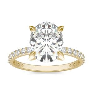 Oval Martini Accented Engagement Ring