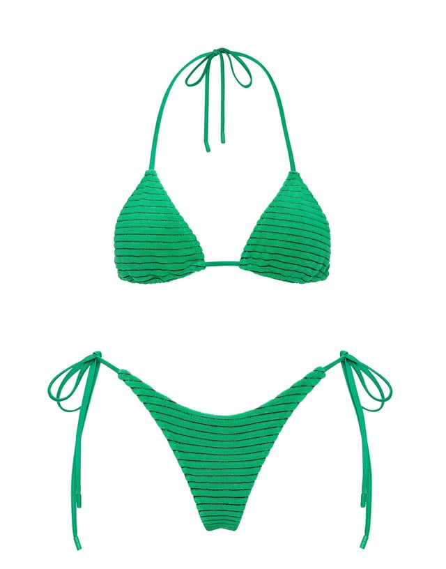 VINCA - HUBE Green Terry Towelling Triangle Bikini Set