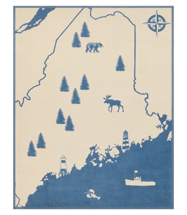 Maine Map Blanket