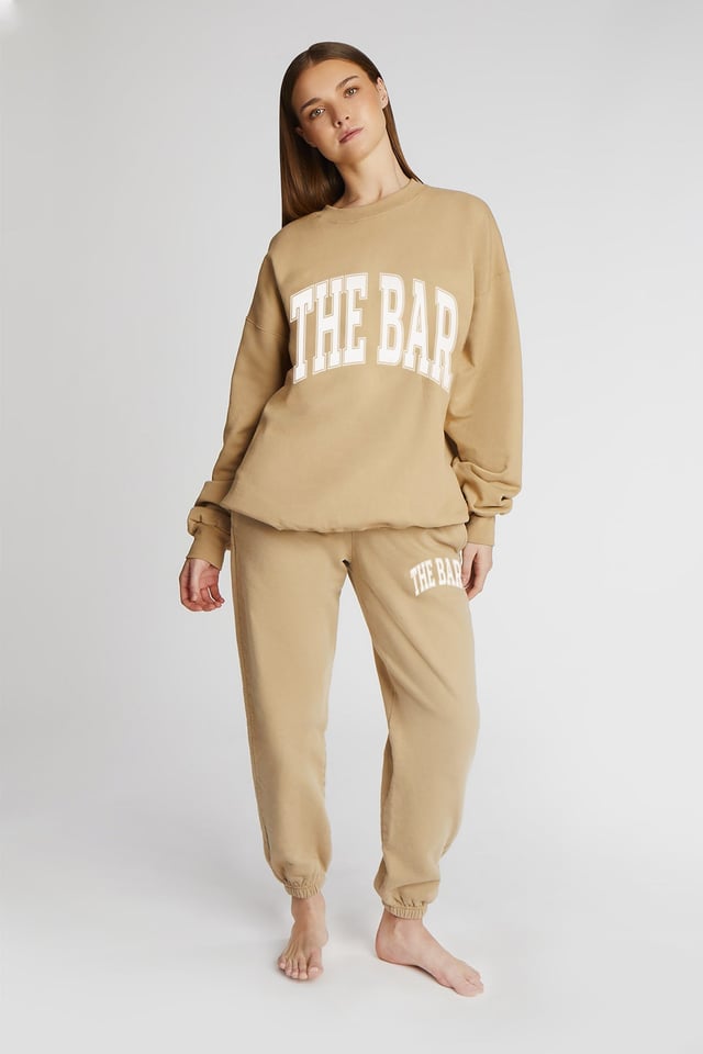 VARSITY SWEATPANTS BEIGE/WHITE