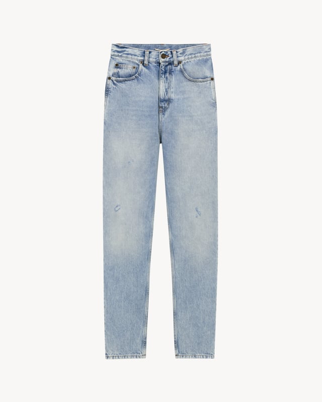 80's Cropped Jeans in Light Caribbean Blue Denim