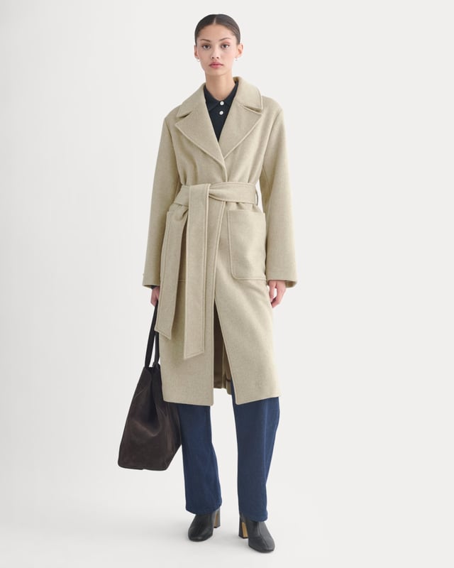 ReWool Belted Blanket Coat | Deep Navy