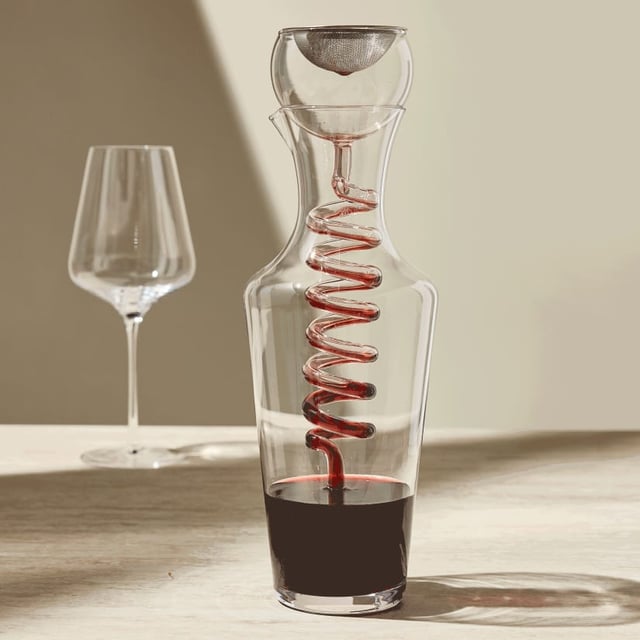 Wine Enthusiast Art Series Helix Filtering Decanter Set