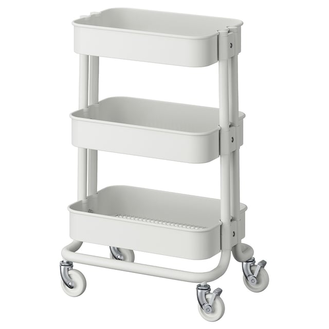 RÅSKOG Trolley - white 28x38x61 cm