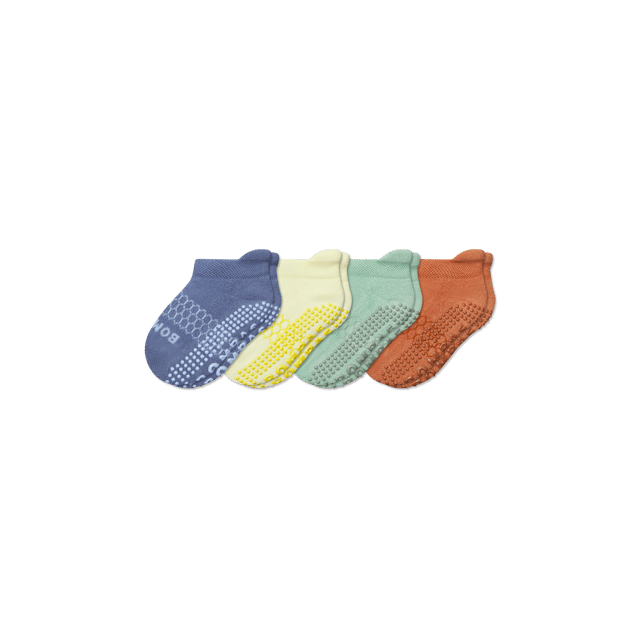Toddler Solids Gripper Ankle Sock 4-Pack