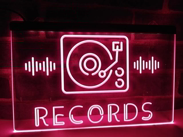 Music Records Illuminated LED Neon Sign