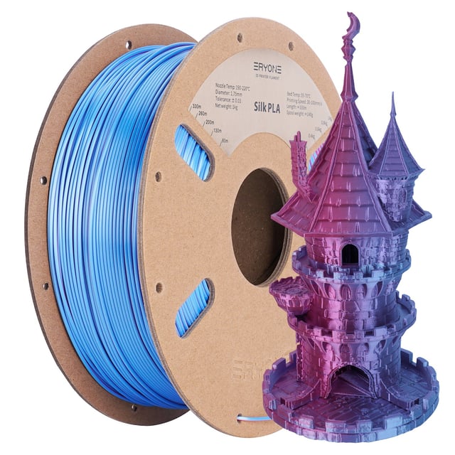 (Bundle Sale)PLA Silk Dual-Color Filament，1kg  (MOQ:10 Rolls,Mixable )