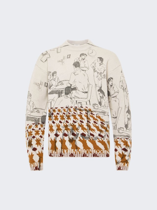 Print Jacquard Jumper Dove Grey