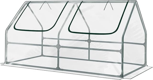 Aoodor 4 ft. x 2 ft. x 2 ft. Mini Greenhouse with 2 Zipper Doors, Water Resistant UV Protected for Flowers, Vegetables and Herbs - Transparent