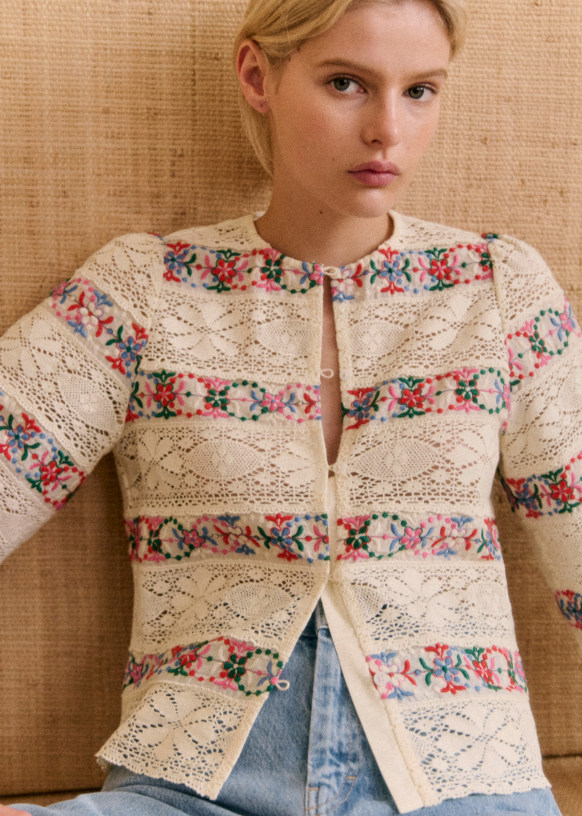Matika Blouse - Multicoloured embroidery - Organic cotton - organic textile - Sézane