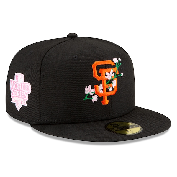 Men's San Francisco Giants New Era Black 2010 World Series Bloom Side Patch 59FIFTY Fitted Hat