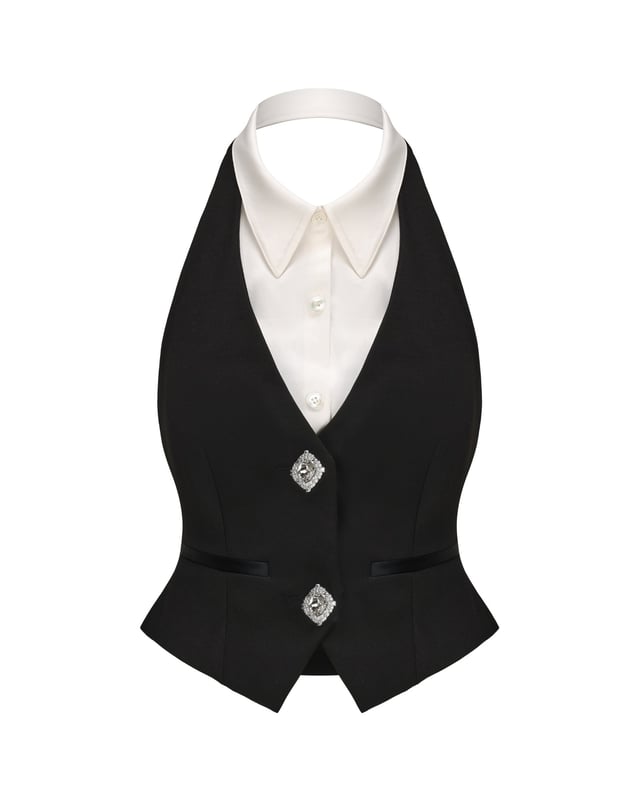 Anya Vest Top (Black)