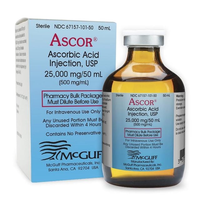 Vitamin C Injection Ascorbic Acid 25,000 mg Per 50 mL Multi-dose Vial (Rx) *Refrigerated