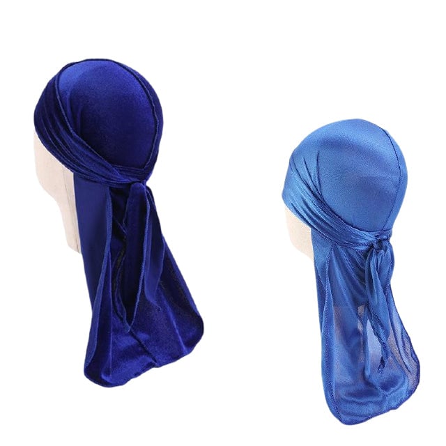 Royal Blue Kids Silky & Velvet Durag Set