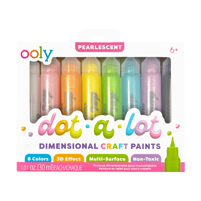 Dot-a-Lot 3D Dimensional Craft Paint - Pearlescent - Set of 8